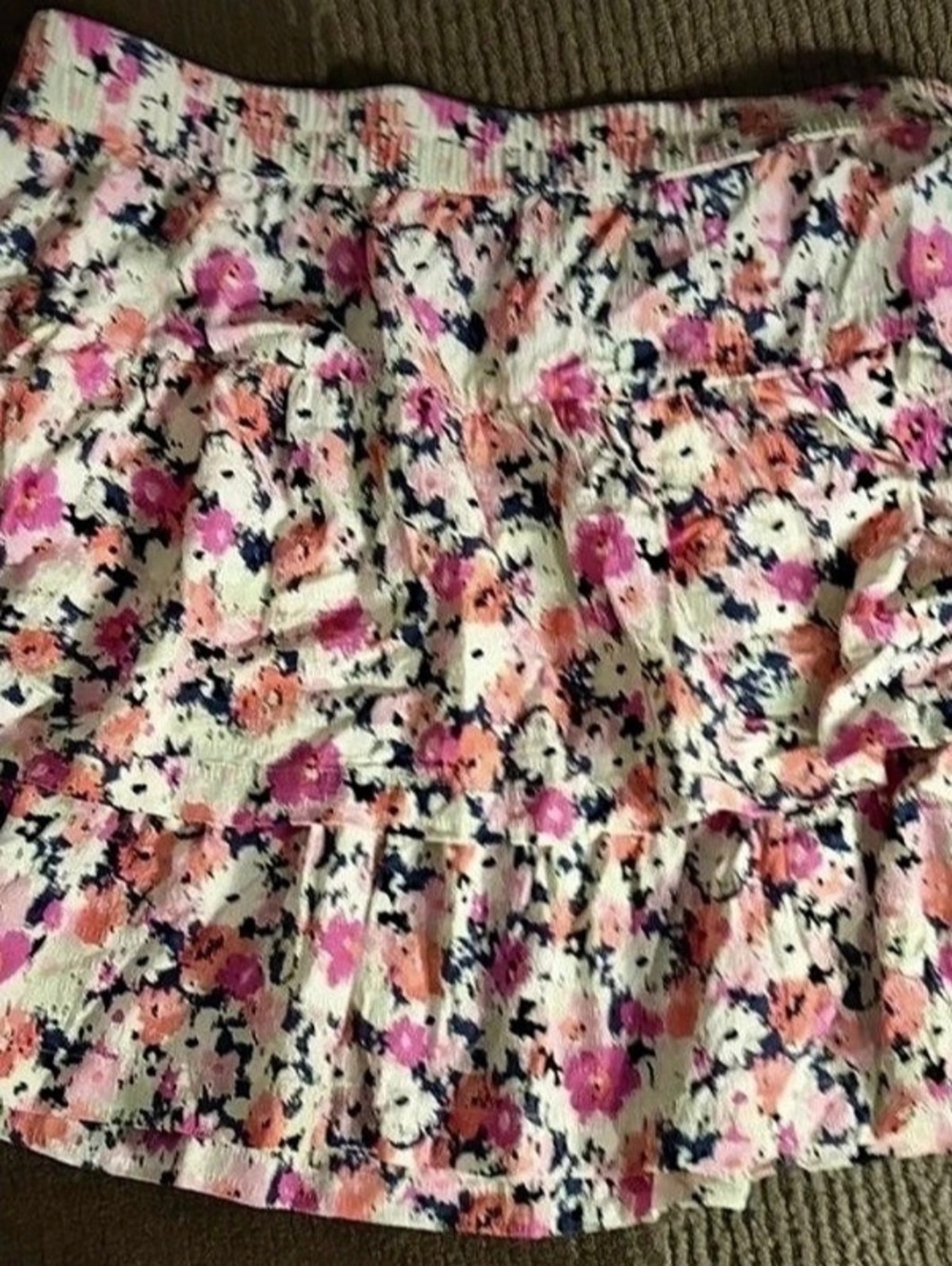 White & Pink Floral Skirt | Cottagecore Romantic Style